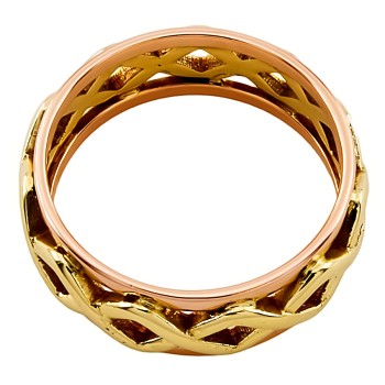 18ct 2-tone gold Clogau Band Ring size R